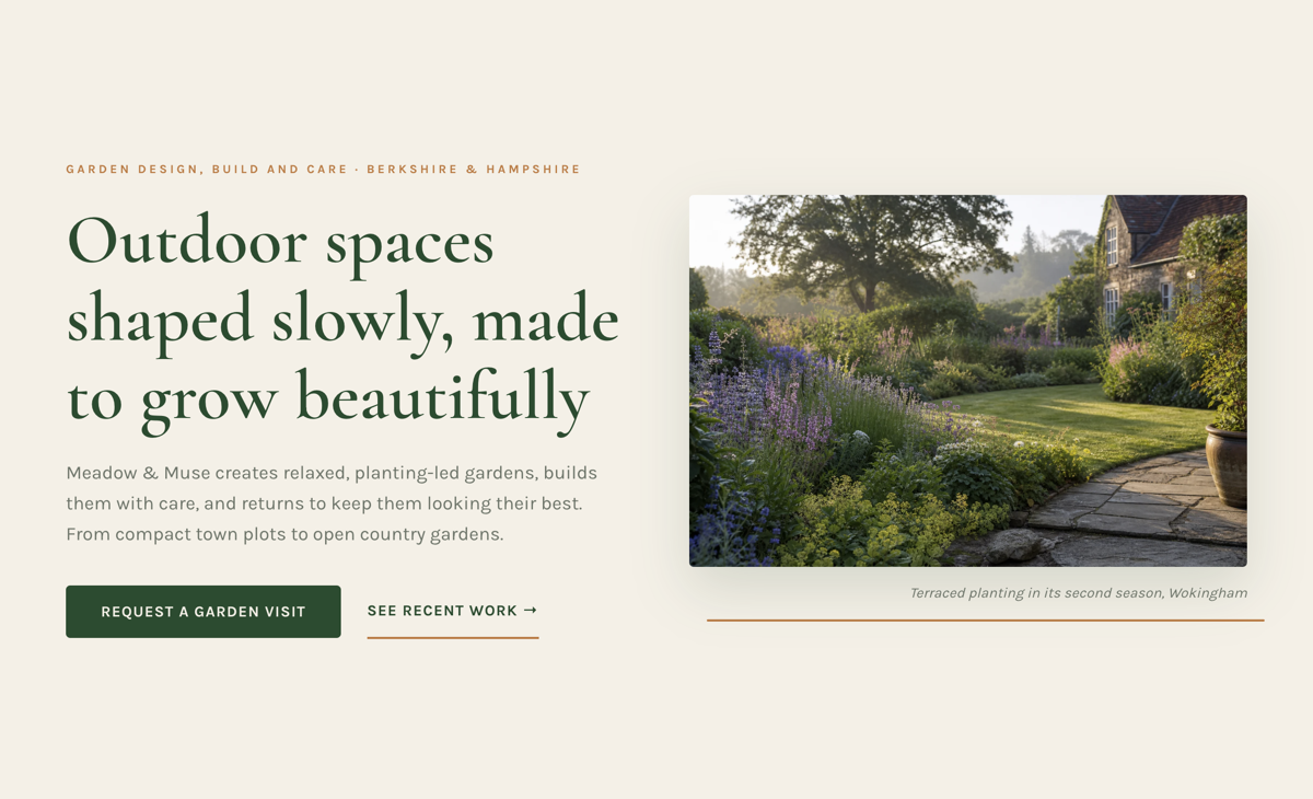 Landscaper website design concept