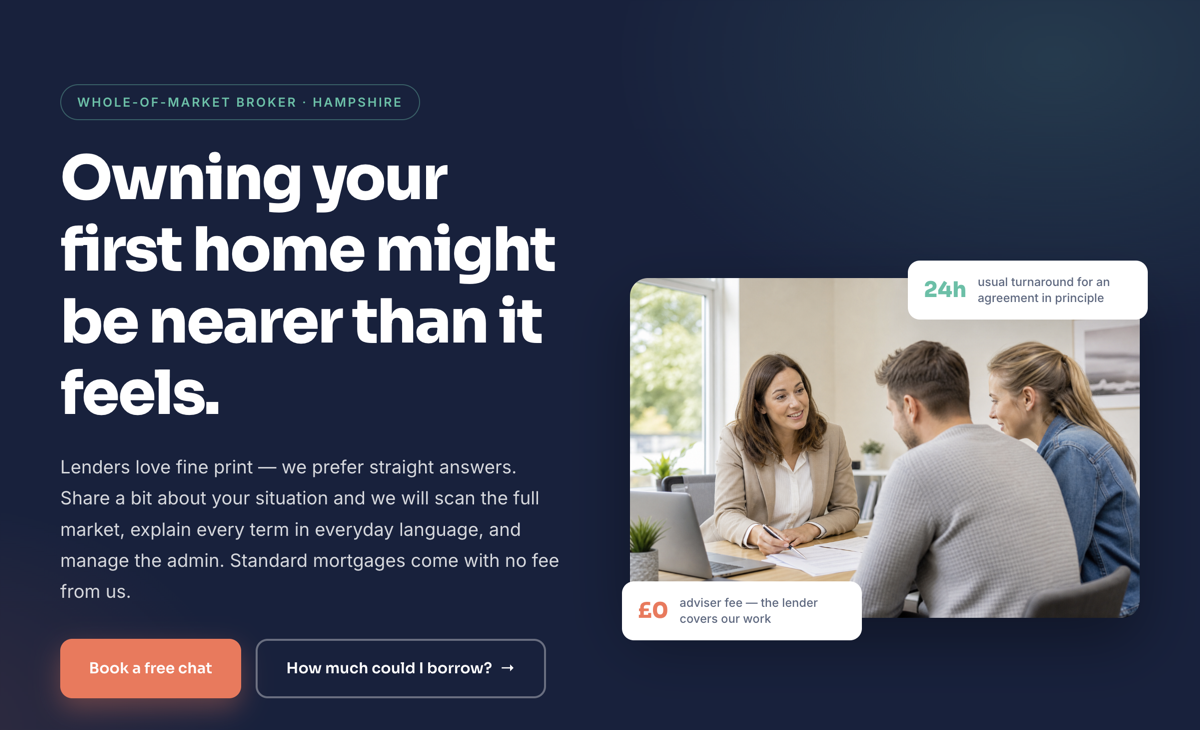 Mortgage broker website design concept