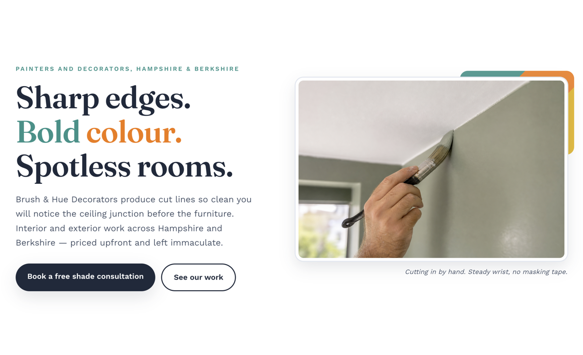 Painter and decorator website design concept