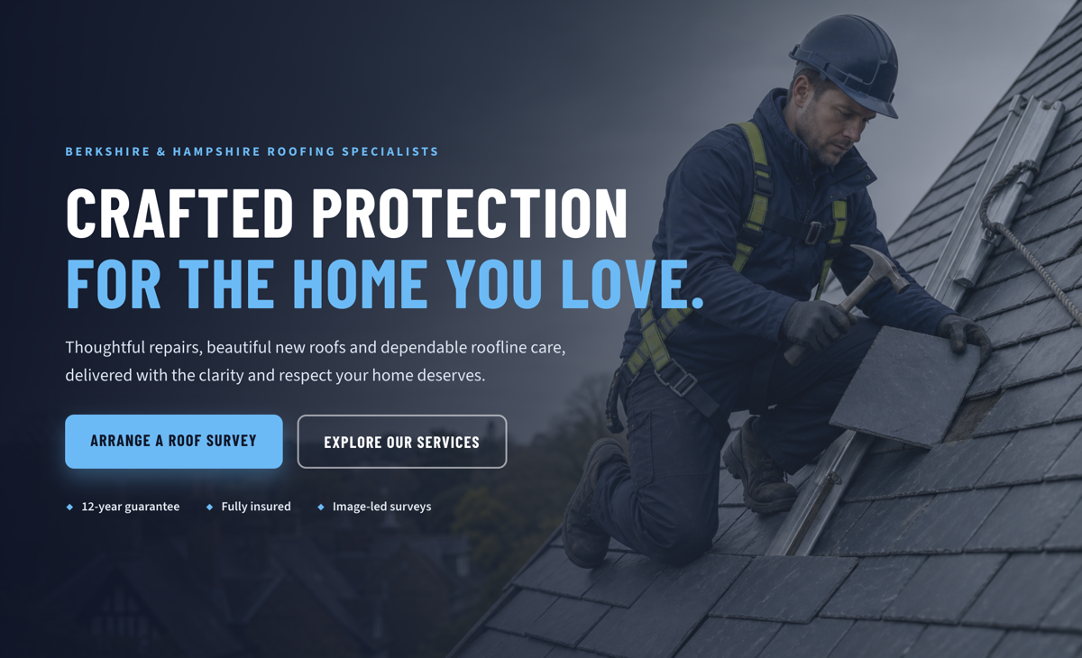 Roofer website design concept
