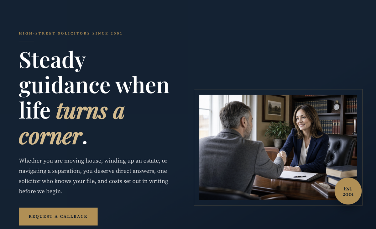 Solicitor website design concept