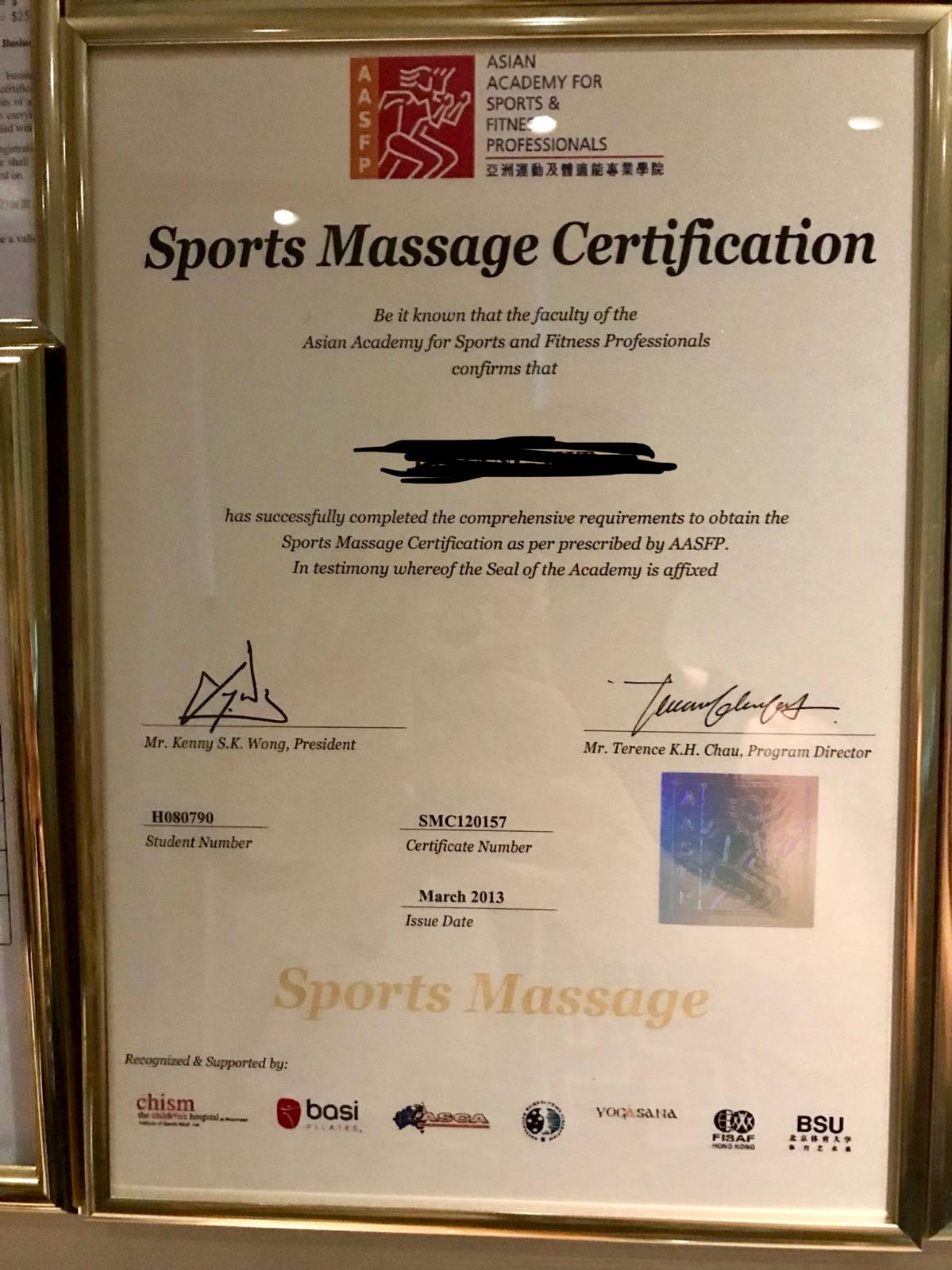 Sports massage training